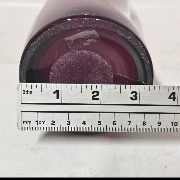 Large Collectible Minimal Simple Modern Red Hand Blown Glass Bottle Vase Decor - Picture 11 of 11